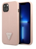 Capa Iphone 14 Pro Max 6.7" GUESS Saffiano Triangle GUHCP14MPSATLP Rosa em Blister